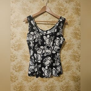 Lrg black and white tank Say Anything